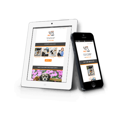 Veterinary email newsletter on tablet and mobile devices